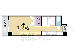 阪急京都本線 大宮駅 徒歩9分の賃貸マンション 3階1Kの間取り