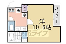 京都地下鉄東西線 二条駅 徒歩13分の賃貸マンション 1階1Kの間取り