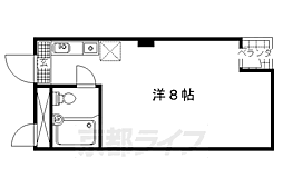 京都地下鉄東西線 西大路御池駅 徒歩2分の賃貸マンション 2階ワンルームの間取り