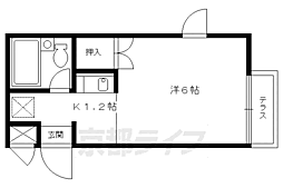 三井アメニティーハイム 1階ワンルームの間取り