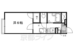 京都市営烏丸線 今出川駅 徒歩15分の賃貸アパート 2階1Kの間取り