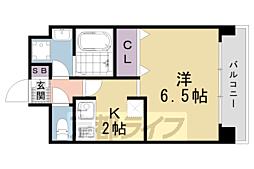 JR山陰本線 二条駅 徒歩5分の賃貸マンション 2階1Kの間取り