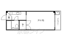 ロイヤルコーポタカハラ 2階1Kの間取り