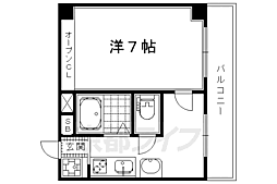 京都市営烏丸線 北大路駅 徒歩22分の賃貸マンション 3階1Kの間取り