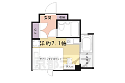 ＧＲＡＮＤ　ＬＡＴＴＩＣＥ　Ｓａｙａｍａｃｈｉ 5階ワンルームの間取り