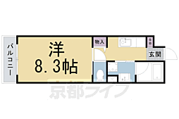 JR山陰本線 二条駅 徒歩2分の賃貸マンション 1階1Kの間取り
