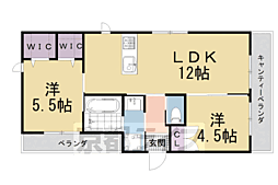 ヘーベルメゾン　御蔭橋 3階2LDKの間取り