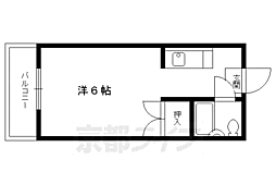 ハイツ白川 2階1Kの間取り