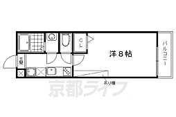 アークリード洛北 4階1Kの間取り