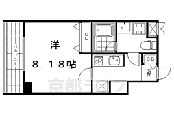 京都地下鉄東西線 二条城前駅 徒歩7分の賃貸マンション 5階1Kの間取り