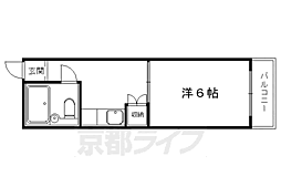 ジョリー岡崎 3階1Kの間取り