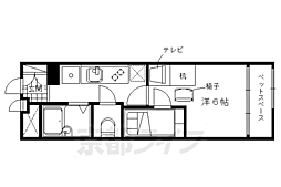 京都市営烏丸線 鞍馬口駅 徒歩7分の賃貸アパート 2階1Kの間取り