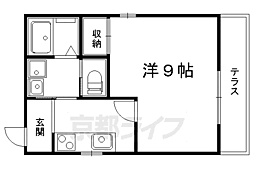 トレフルメゾン出町柳 1Kの間取図画像