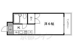 山本マンション 1Kの間取図画像