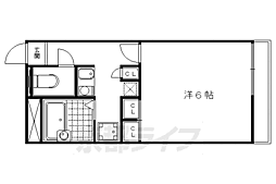 レオパレス万里小路 1Kの間取図画像