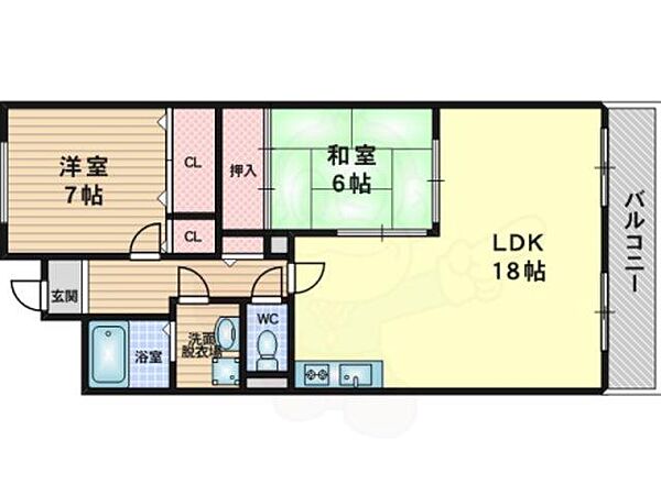 大阪府吹田市佐井寺３丁目(賃貸マンション2LDK・4階・64.29㎡)の写真 その2