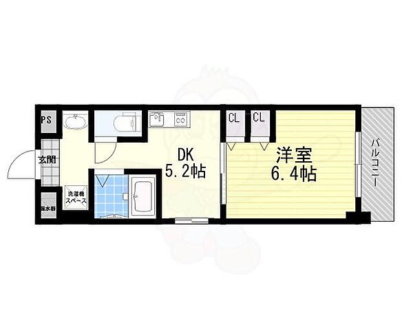 大阪府吹田市昭和町(賃貸マンション1DK・7階・28.96㎡)の写真 その2