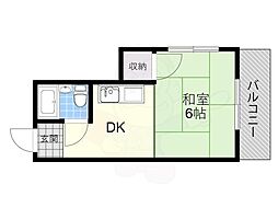 田中ハイツ 1DKの間取図画像