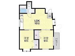 昭光苑 2LDKの間取図画像