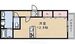阪急京都本線 正雀駅 徒歩18分の賃貸アパート 3階ワンルームの間取り