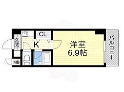 阪急京都本線 摂津市駅 徒歩14分の賃貸マンション 4階1Kの間取り