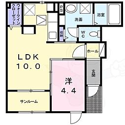 JR東海道・山陽本線 千里丘駅 徒歩18分の賃貸アパート 1階1LDKの間取り