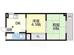 第3王子マンション 2DKの間取図画像