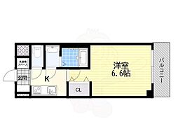 JR東海道・山陽本線 千里丘駅 徒歩3分の賃貸マンション 10階1Kの間取り