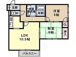 ファーストコーポ千里山 2LDKの間取図画像