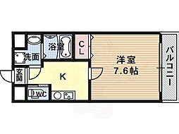 レインボーハイム2 1Kの間取図画像