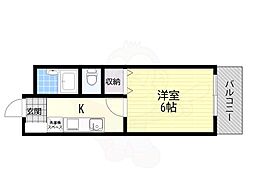 ヴィラ山口 1Kの間取図画像