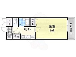 第2メゾンドオクノ 1Kの間取図画像