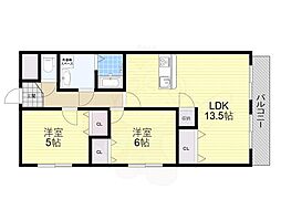 アビタシオン別府 2LDKの間取図画像