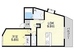 パーム千里 1LDKの間取図画像