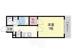 アティーズ安威 1DKの間取図画像