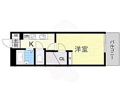 フェンネル千里 1Kの間取図画像