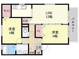 フォンド寿 2LDKの間取図画像