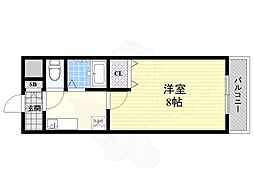 ホープヒル上山手 1Kの間取図画像