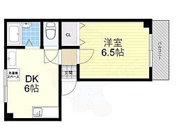 エトワール高浜 1DKの間取図画像