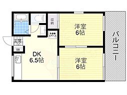 ハイツ福寿草 2DKの間取図画像
