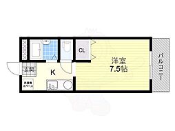 フローラハイツ 1Kの間取図画像