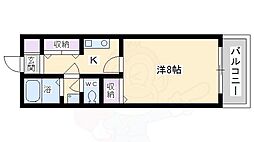 エルデン緑地 1Kの間取図画像