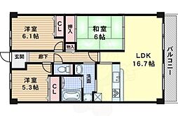 ミストラル岸部南 3LDKの間取図画像