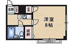 光栄ハイツ江坂 1Kの間取図画像