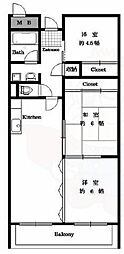 エステート三島 3LDKの間取図画像