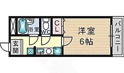 グランパレスレジェンド 1Kの間取図画像