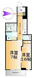 サウスポート赤木 1SKの間取図画像