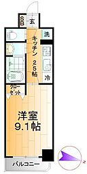 フォーシーズン開成山公園 1Kの間取図画像