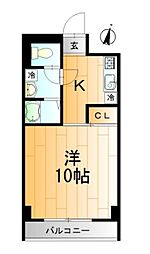 マエストーゾフィガー 1Kの間取図画像
