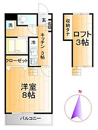 サンピア香久池A 1Kの間取図画像